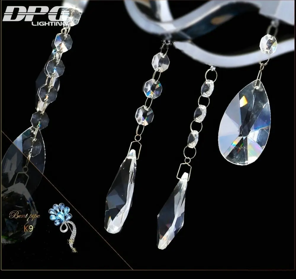 Современные хрустальные люстры K9 220 В 110 в E14 LED полированный хром смывное