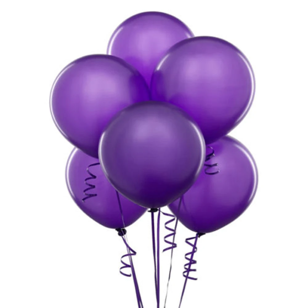 Purple 100 шт./лот 10 цветов жемчужный латексный шар надувные свадебные украшения воздушный шар с надписью "Happy Birthday" Вечерние воздушные шары - Цвет: Purple