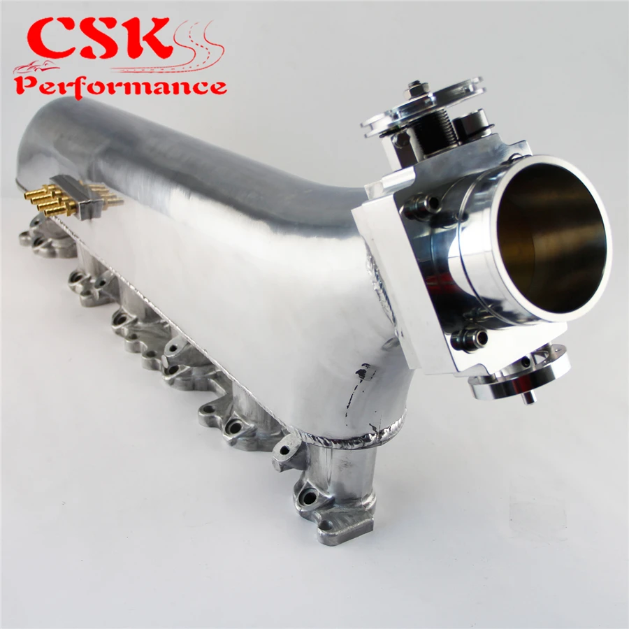 Модифицированный воздухозаборный коллектор + синий/серебристый 80 мм