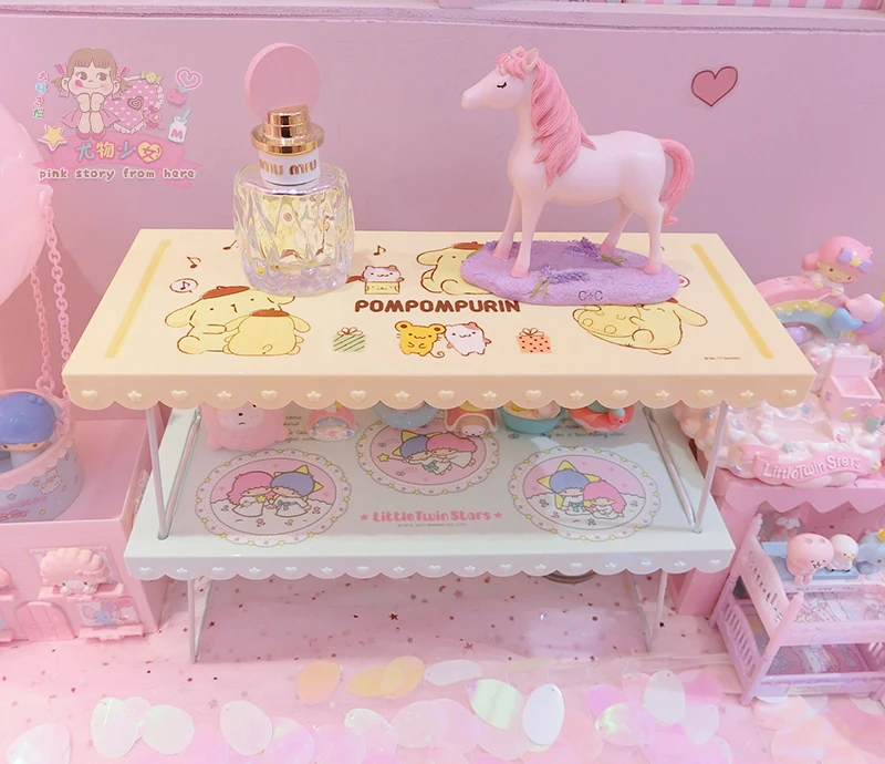 Мультяшная hello kitty My Melody Pom pompurin маленькая милая косметичка со звездами-близнецами Складная стойка для хранения сумка-Органайзер для игрушек