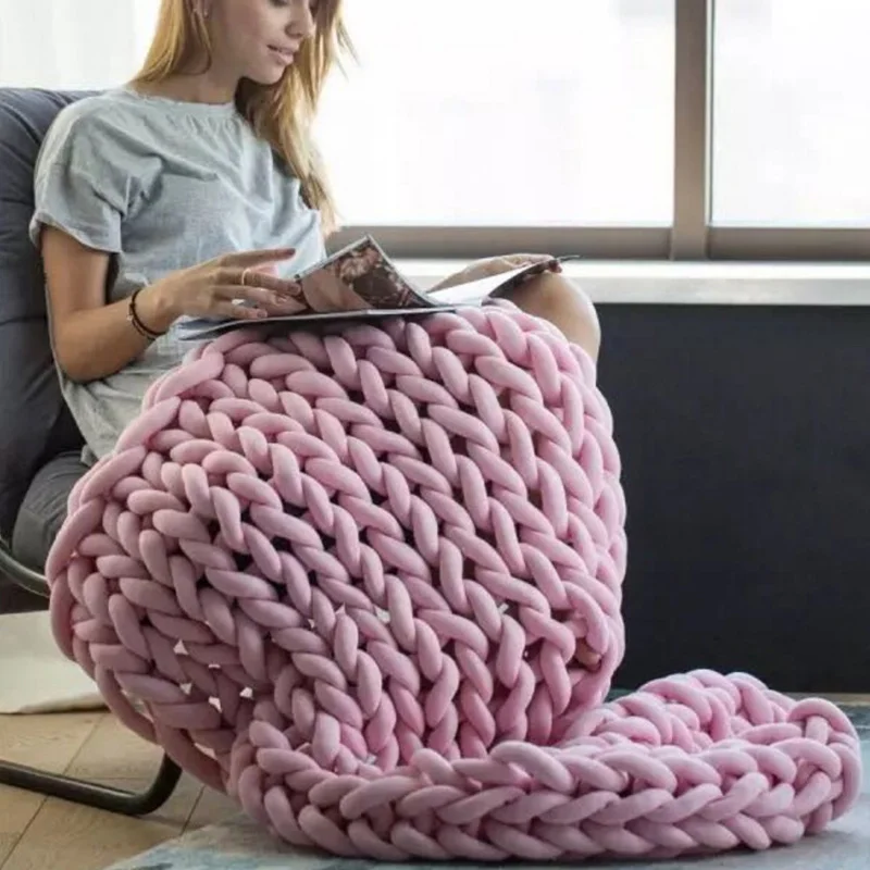 DIY супер толстый шерстяной тканый одеяло фетровый шар натуральный фитиль