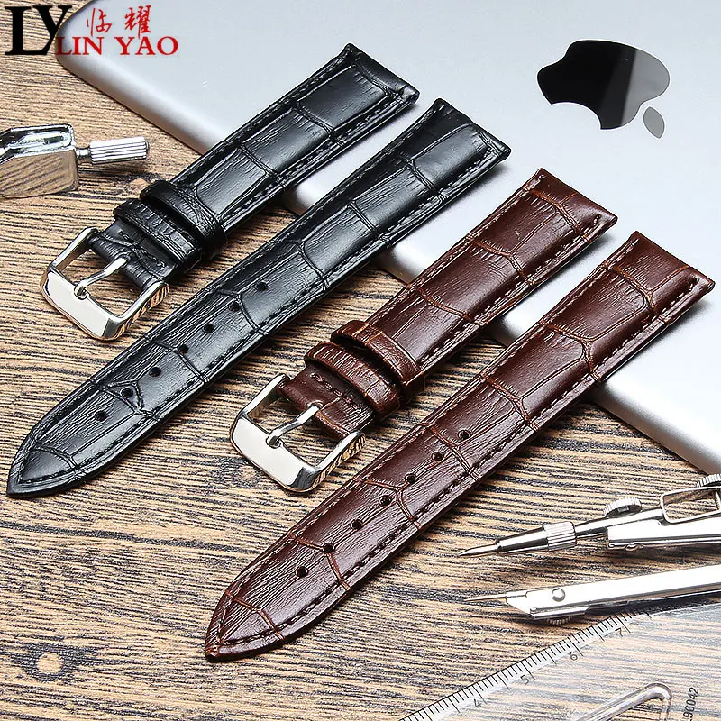 Ремешок для часов Tissot черный браслет из натуральной кожи 12 мм 18 19 20 21 22 23 24 |