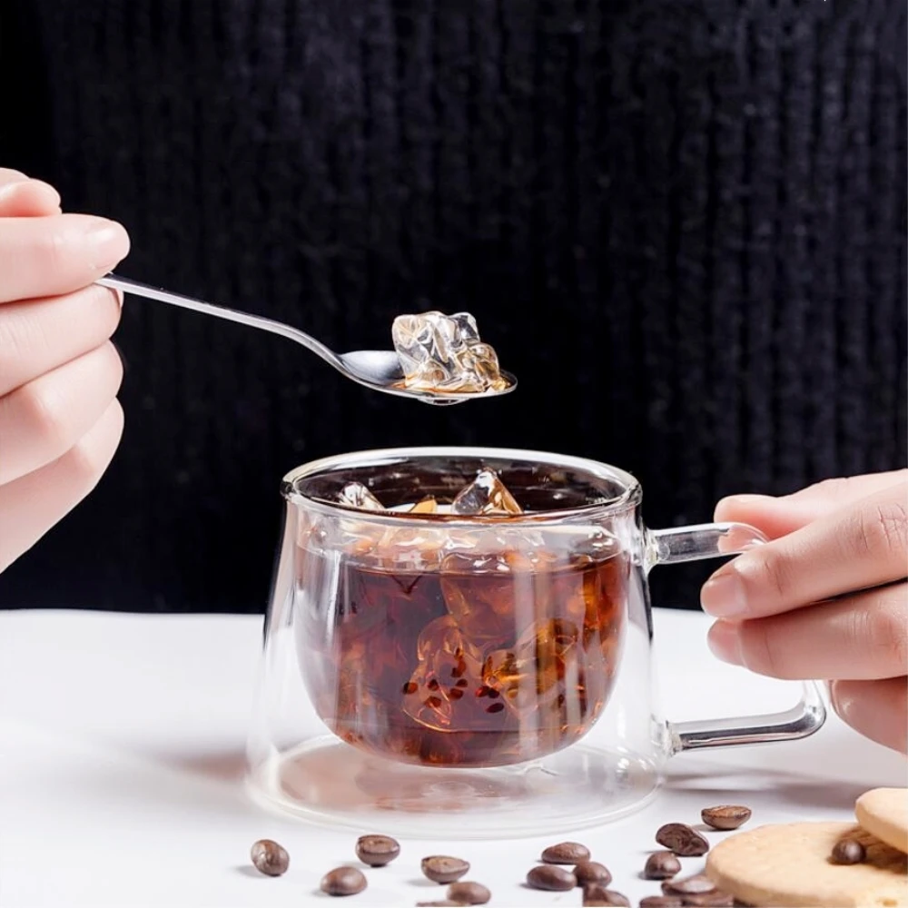 Термоизоляционная стеклянная кофейная кружка стакан с двойными стенками чашки