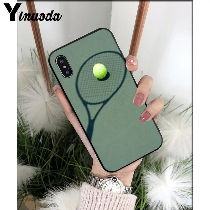 Yinuoda Теннисная ракетка Coque Shell чехол для телефона Apple iPhone 8 7 6 6S Plus X XS MAX 5 5S SE XR сотовые телефоны