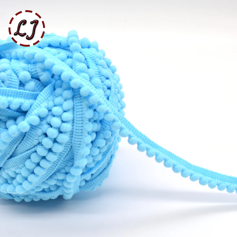 Новая горячая продажа 5yd/лот 10 мм ширина красочные маленькие PP мяч кружева ленты