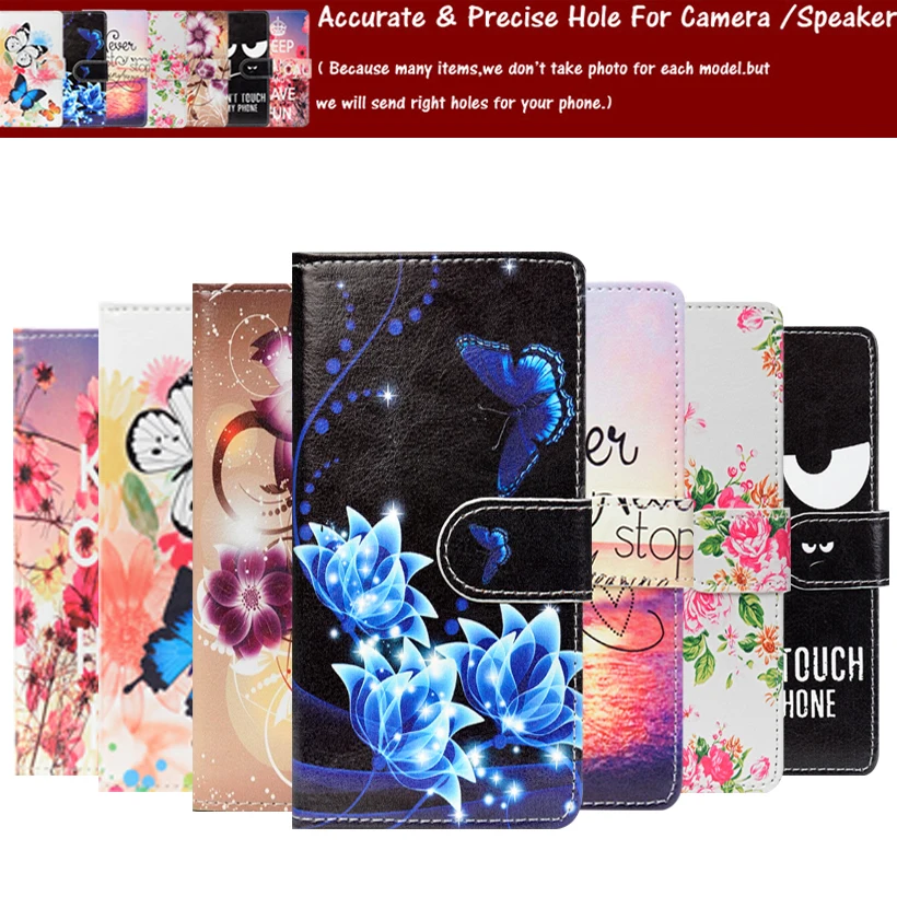 Мода искусственная кожа флип печати кошелек чехол для Prestigio Wize Q3 случае книжка 5 0