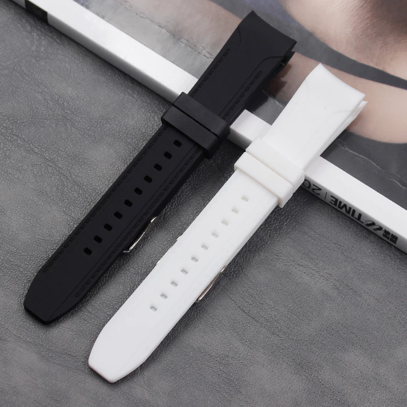 Silicone strap 18mm ladies sports waterproof men's and women's strap accessories buckle
