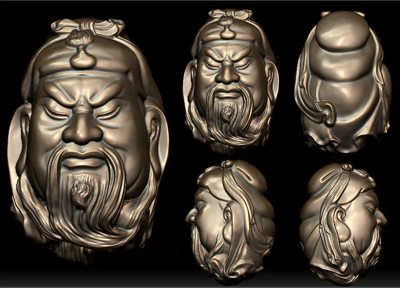 

3D model for cnc 3D carved figure sculpture machine in STL file format Chinese historical figure Guan yu's Head portrait