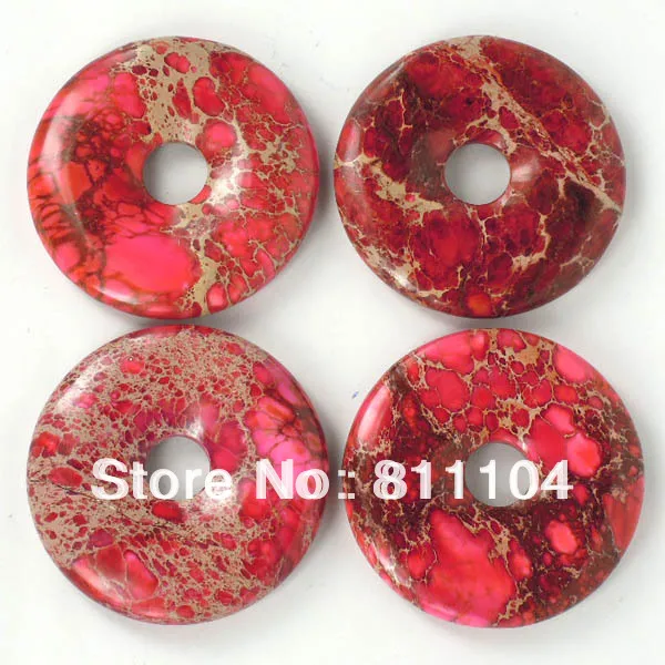 Подвеска-пончик из красной морской яшмы подвеска натурального камня 50 мм |