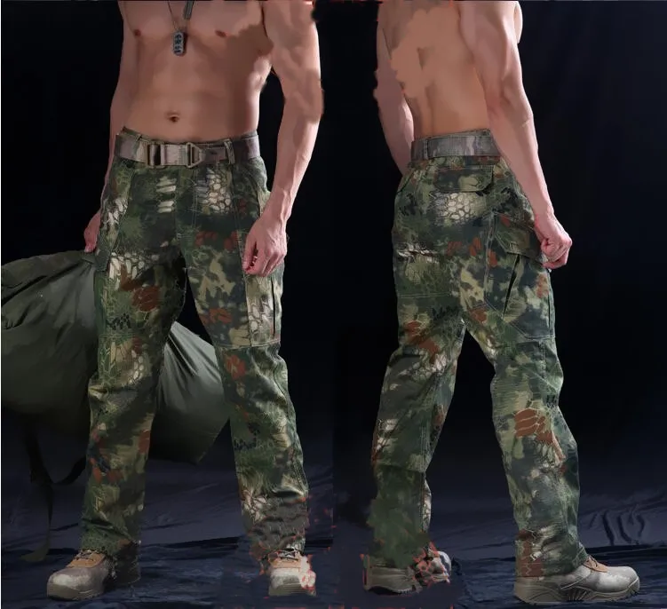 Змея человек военная тактические брюки громкоговорители зерна печати открытый