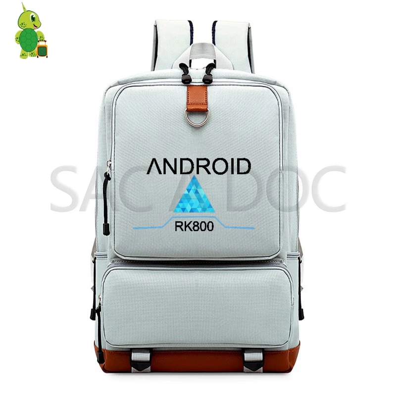 Detroit Become Human RK800 Backpack College Student School Bags for Teenage Girls Boys Laptop Backpack Cosplay Travel Rucksack - Цвет: 1