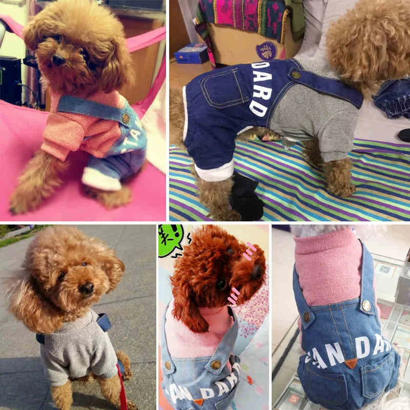 Буквы комбинезоны кошки Rubbits собак Pet Одежда дышащие мягкие однотонные наряд