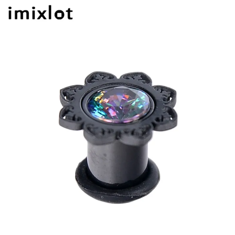 Женские и мужские ушные пробки imixlot черные из нержавеющей стали с расширенным