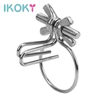 Кольца для пениса IKOKY Plug, уретральный расширитель, катетеры, секс-игрушки для мужчин, гей, регулируемый стимулятор пениса из нержавеющей стали, раздражение