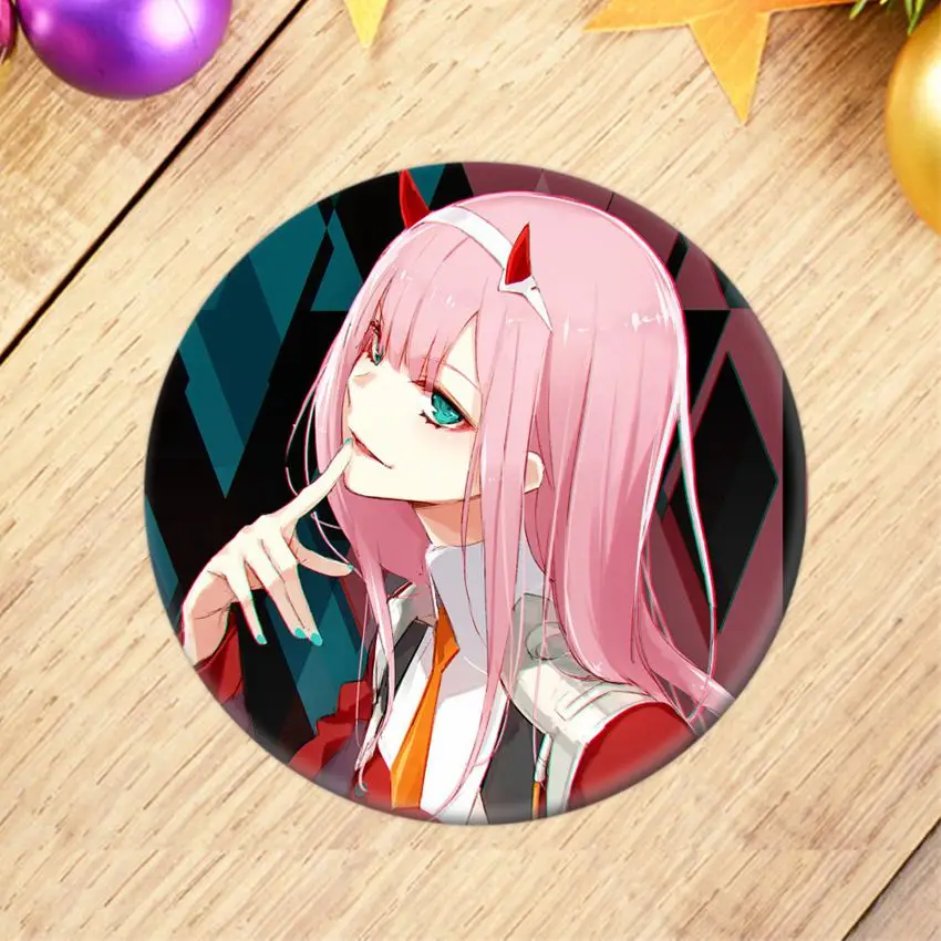 1pcs Anime DARLING in the FRANXX Cosplay Badge Cartoon Zero Two Pretty Brooch Pins Collection bags Badges for Backpacks