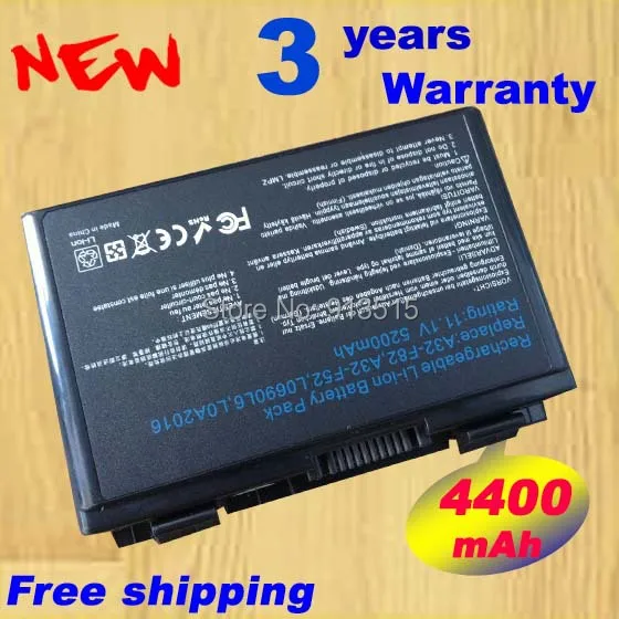 5200 мАч 6 ячеек батареи для Asus k50ij k50ab a32 f82 k50id k42j k40in k50in F52 F82 K40 K50 K40E K51 K60 K70 A32 F82|battery for