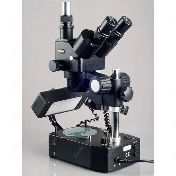 Jewelry Gem Trinocular Microscope--AmScope Supplies 10X-60X Stereo Microscope with Three Lights | Инструменты
