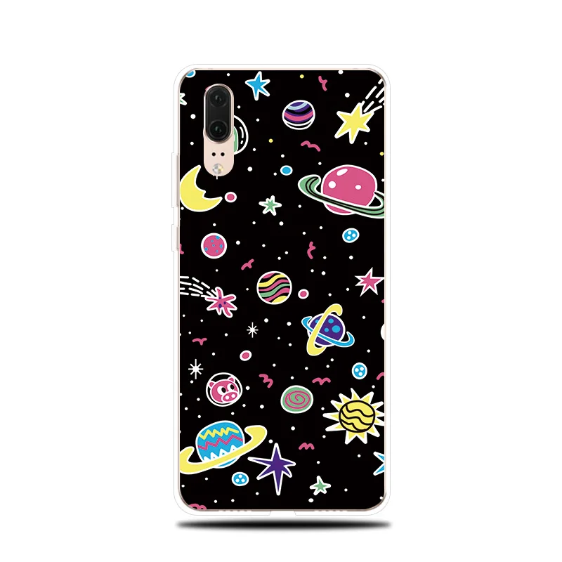 Space Fantasy Silicone Phone Case For Huawei P8 P9 Lite 2017 P Smart 2019 Soft Cover P10 P20 P30 Pro |