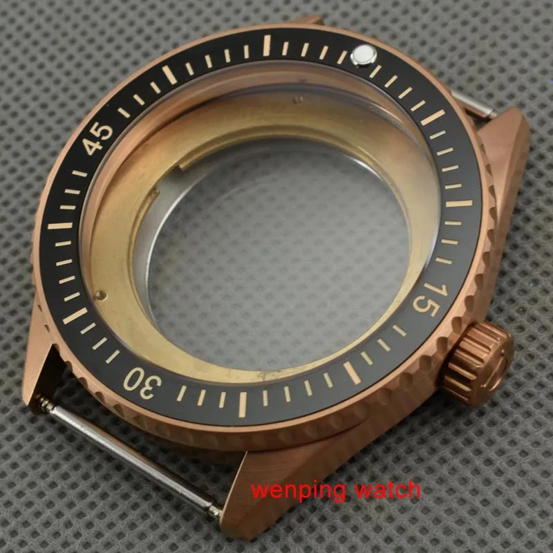 P483 43 мм ободок сапфировое стекло Корпус часов Fit Miyota 8205/8215 mingzhu DG2813 dg3804 | Наручные