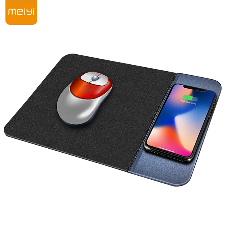 MEIYI Qi Беспроводной Зарядное устройство зарядки Коврик для мыши Мышь pad для iPhone XS/XS Max/X/8 плюс samsung S9 Плюс/Note 8 Charging Dock Pad