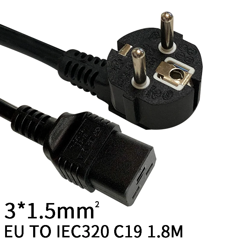 EU-C19 ЕС Европейский Россия Германия 3Pin к IEC 320 C19 удлинитель питания Шнур для PDU шасси 16A 250 в 1,8 м/6 футов 3*1,5 мм