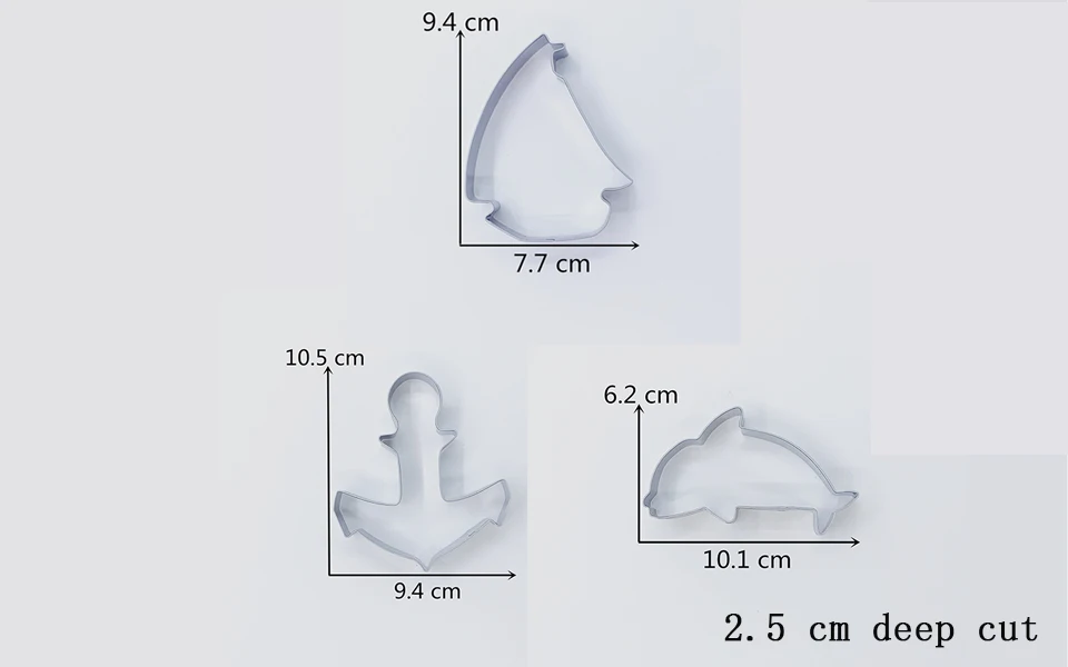 KENIAO Sailboat Dolphin Anchor набор резаков для печенья-2 шт.-печенье/помадка/кондитерские изделия/Хлеборезка-нержавеющая сталь