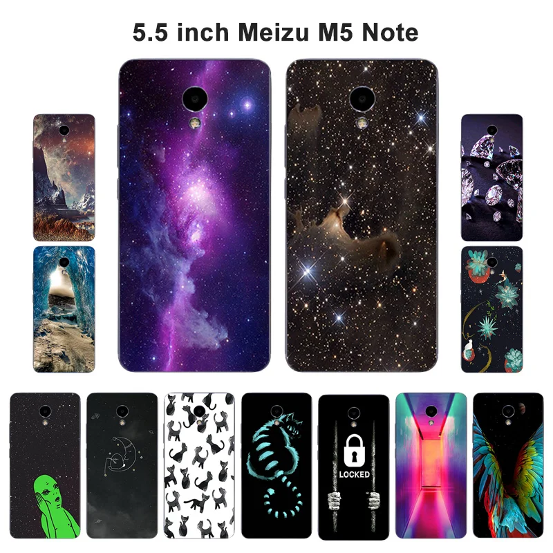 Чехол для Meizu M5 Note мягкий силиконовый чехол из ТПУ с изображением туманности Blue 5