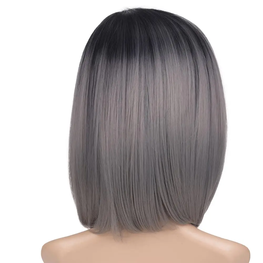 Женские синтетические парики 10 дюймов черные фиолетовые зеленые серые