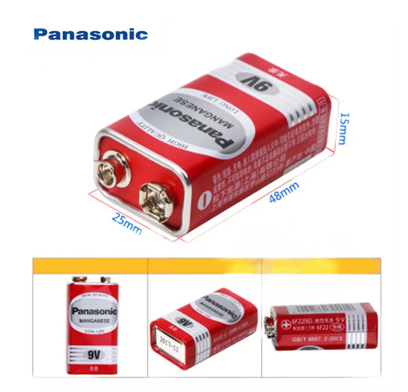 2 шт. 100% оригинальный аккумулятор Panasonic Greencell PP3 6F22 6LR61 MN1604 9 в | Электроника