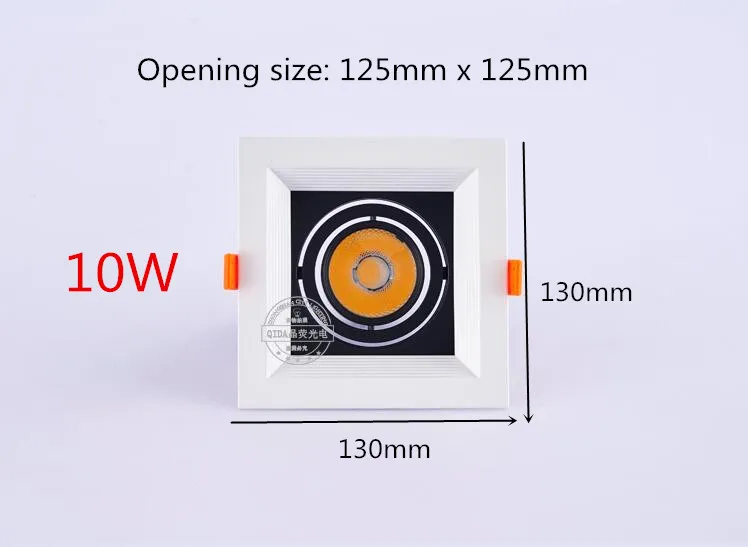 1 шт. энергосберегающий 10 Вт 20 AC110V 220V LED cob Диммируемый потолочный светильник