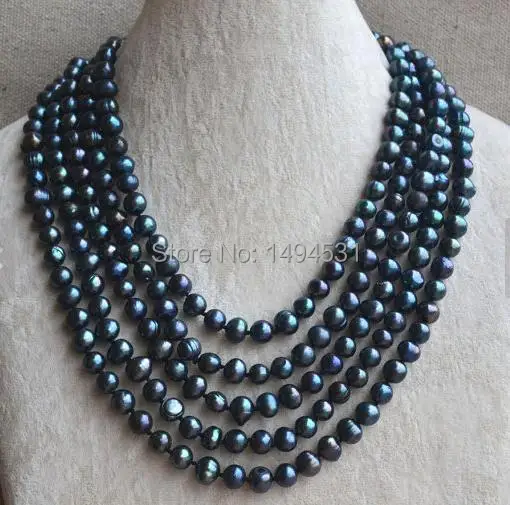 Ожерелье из натурального пресноводного жемчуга AA 8 9 мм длина 100 дюйма|jewelry