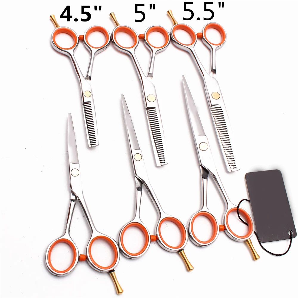 4.5&quot 5.0&quot 5.5&quot JP Stainless Telfon Hairdressing Scissors Cutting Shears Thinning Professional Hair | Красота и здоровье
