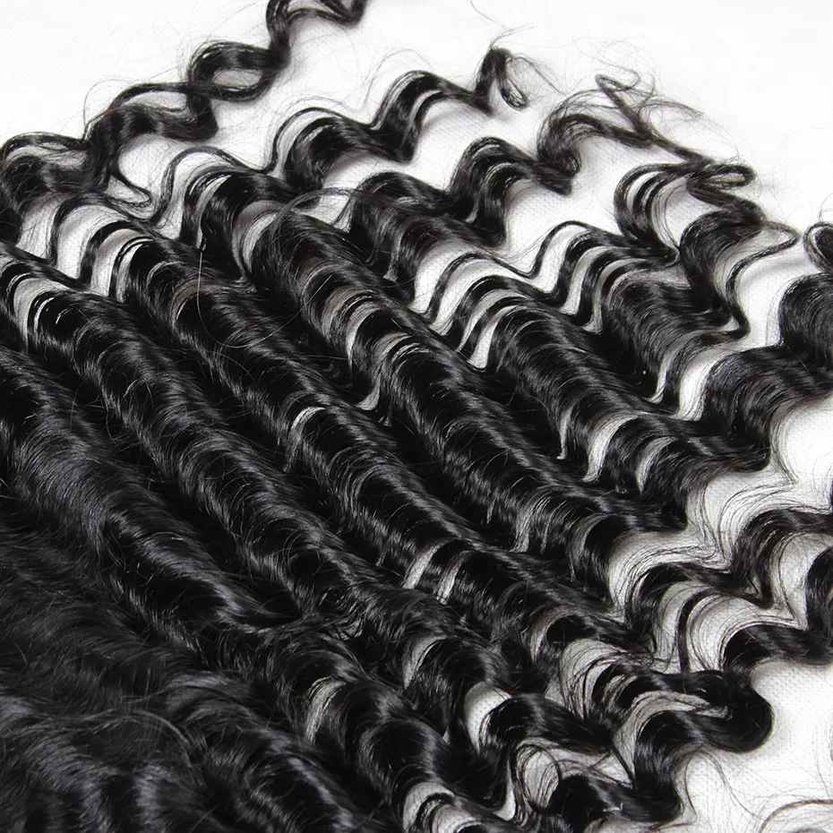 

Liweike Deep Wave 13*4 Lace Frontal Brazilian Silk Base Frontals Medium Brown Lace 130% Density Human Hair Remy 1B Free Part