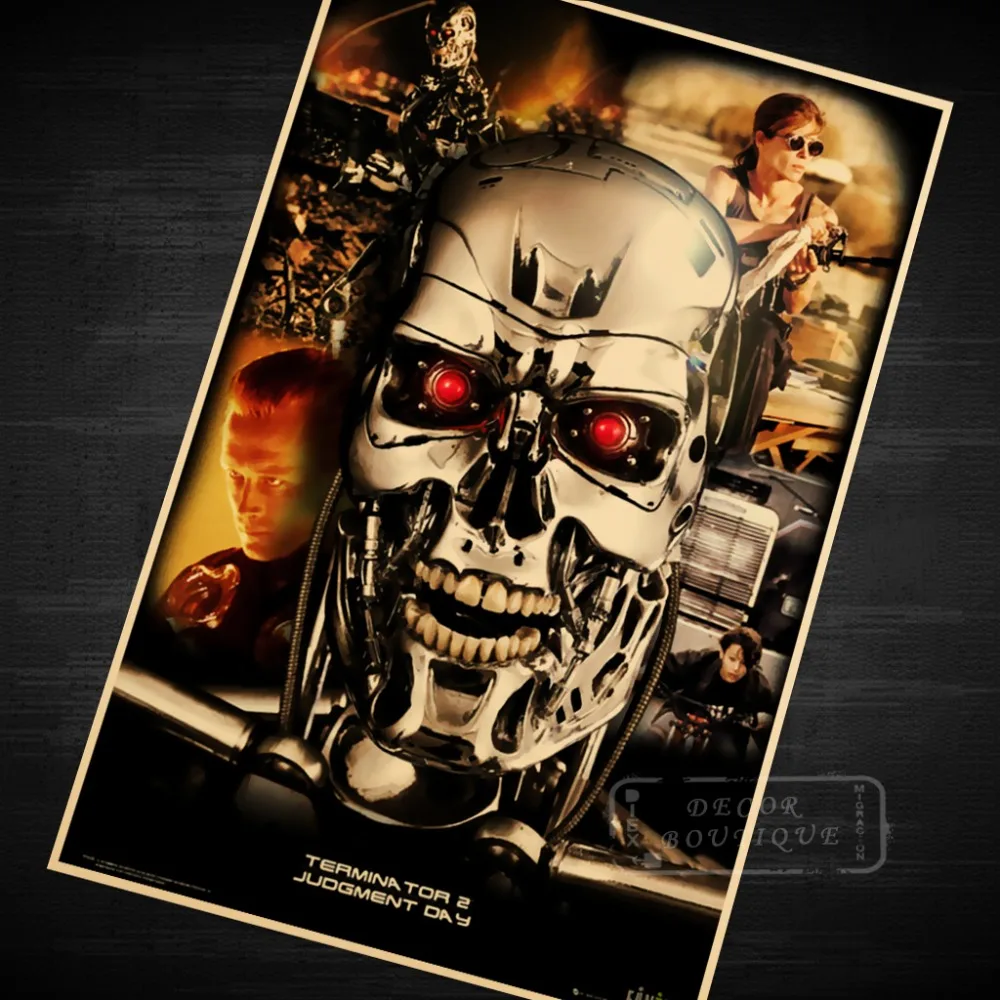 Терминатор 2 коллаж Судный день фильм Винтаж ретро декоративные DIY настенные