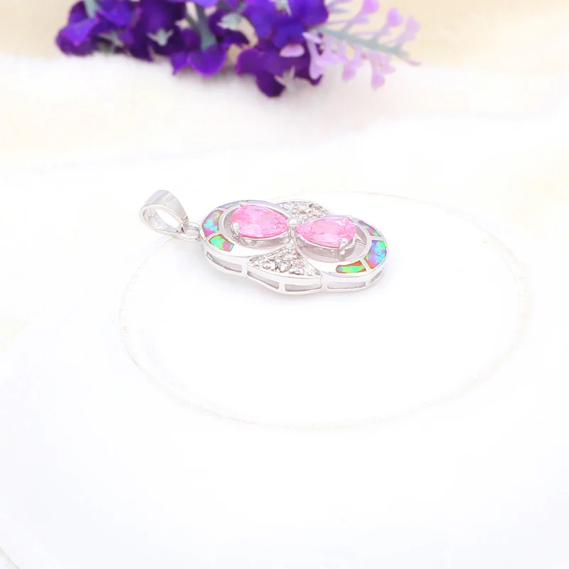 Горячая Распродажа AAA розовый циркон фиолетовый огненный опал штамп серебряные