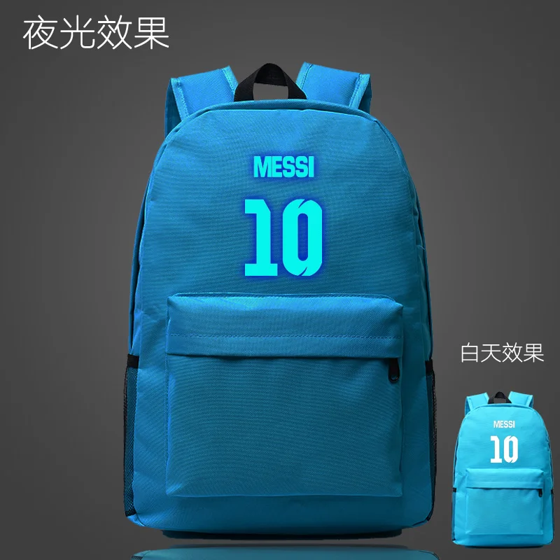 2016 Творческий Messi 10 # рюкзаки ночь яркие сумки Барселона школьная machila подростков