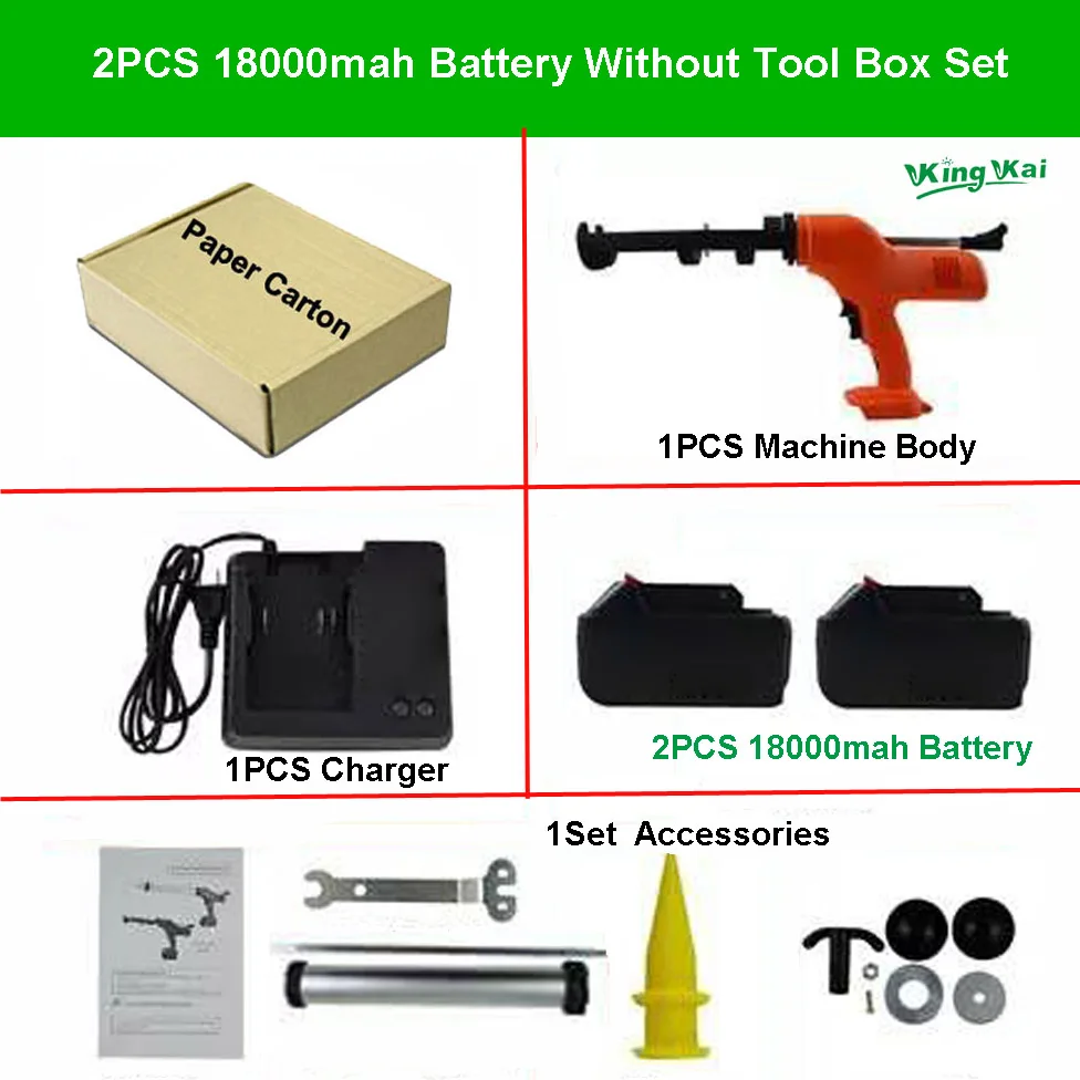 2Pcs 18000mah Carton 21 V 18000 mah литий-Батарея окна настенный Электрический беспроводной стеклянный клей пистолет для татуажа для украшения дома - Цвет: 2Pcs 18000mah Carton