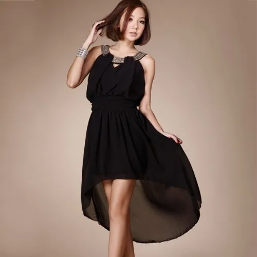 Женское летнее шифоновое платье с бисером женское черное цельное вырезом на