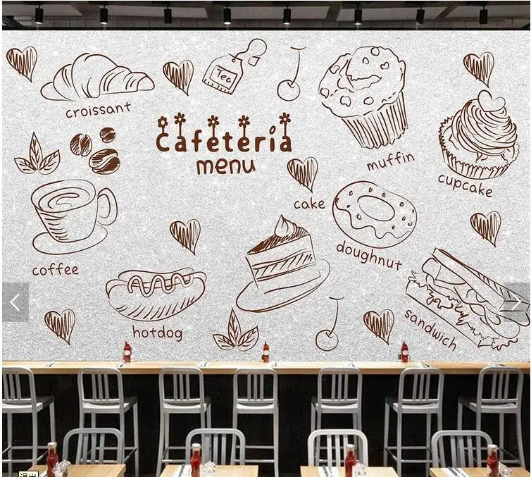 3d обои на заказ фоновые для ресторана кухни бара магазина украшения дома|Обои| |