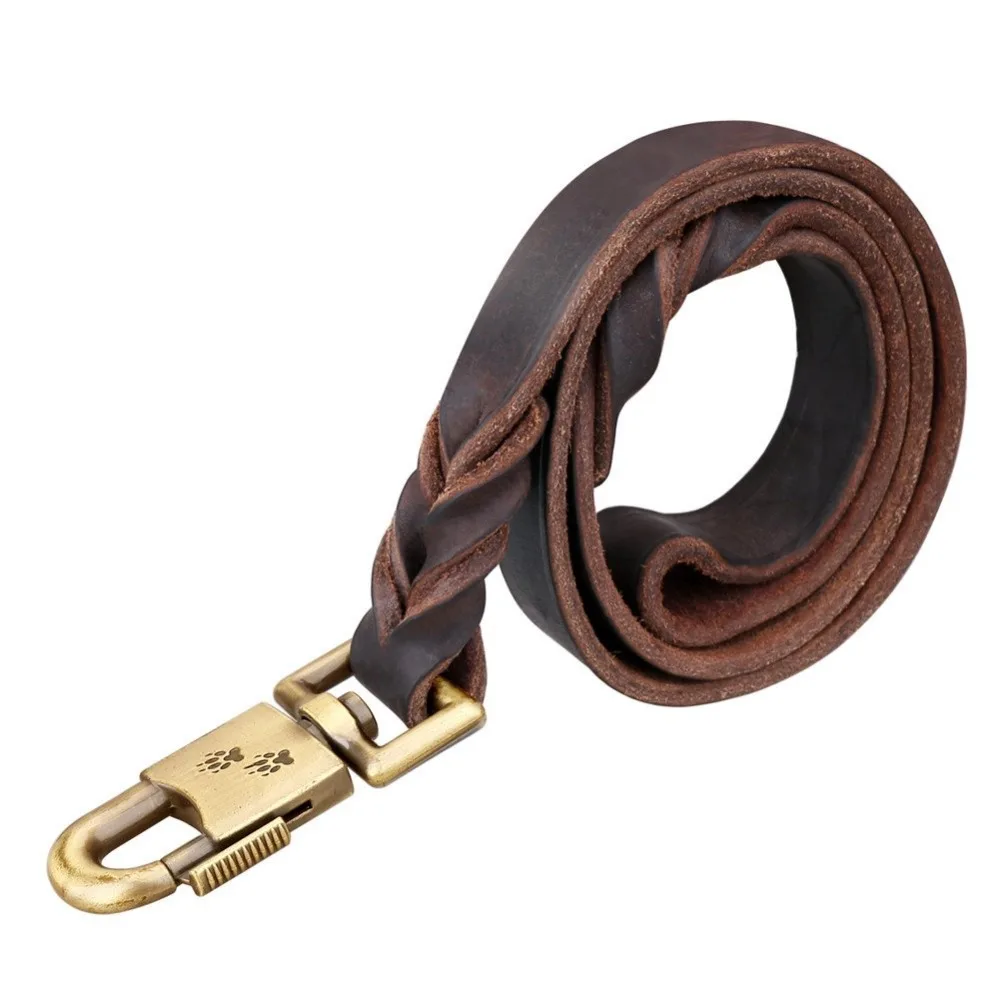 

Dog Leash Best for Medium and Large Dogs - Heavy Duty Soft Oily Genuine Leather Dog Training Leash PL054