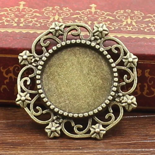 30 шт./лот сплав бронзового тона камея/стекло/кабошон настройки ободка DIY