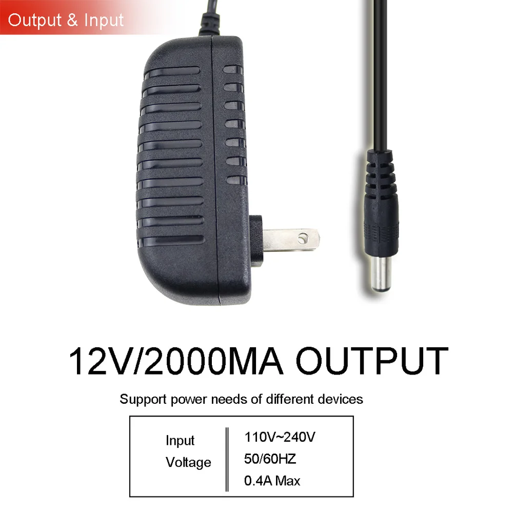 Адаптер питания для светодиодных лент от AC100 240V до DC12V 2A источник 24 Вт Зарядное