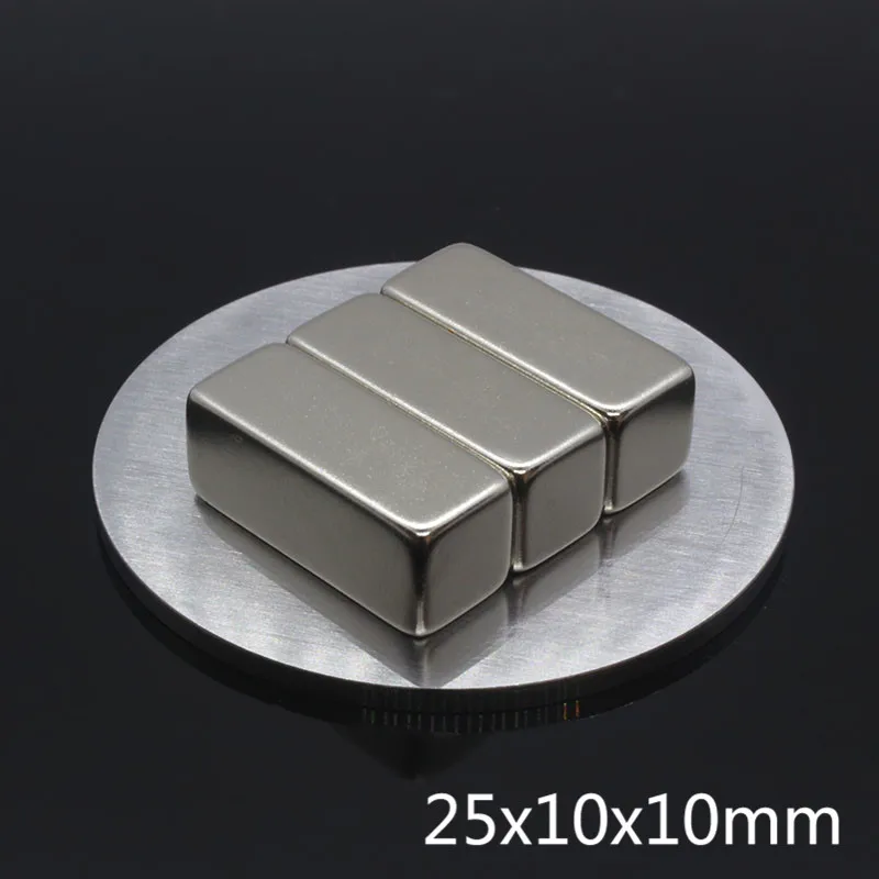 2 шт. 25x10x10 мм квадратный редкоземельные магниты 25*10*10 N35 блок NdFeB Неодимовый магнит