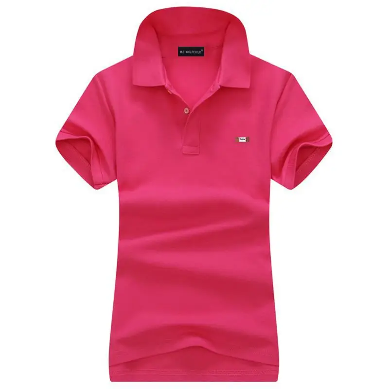 Высокое качество 2019 летние женские рубашки поло с коротким рукавом повседневные