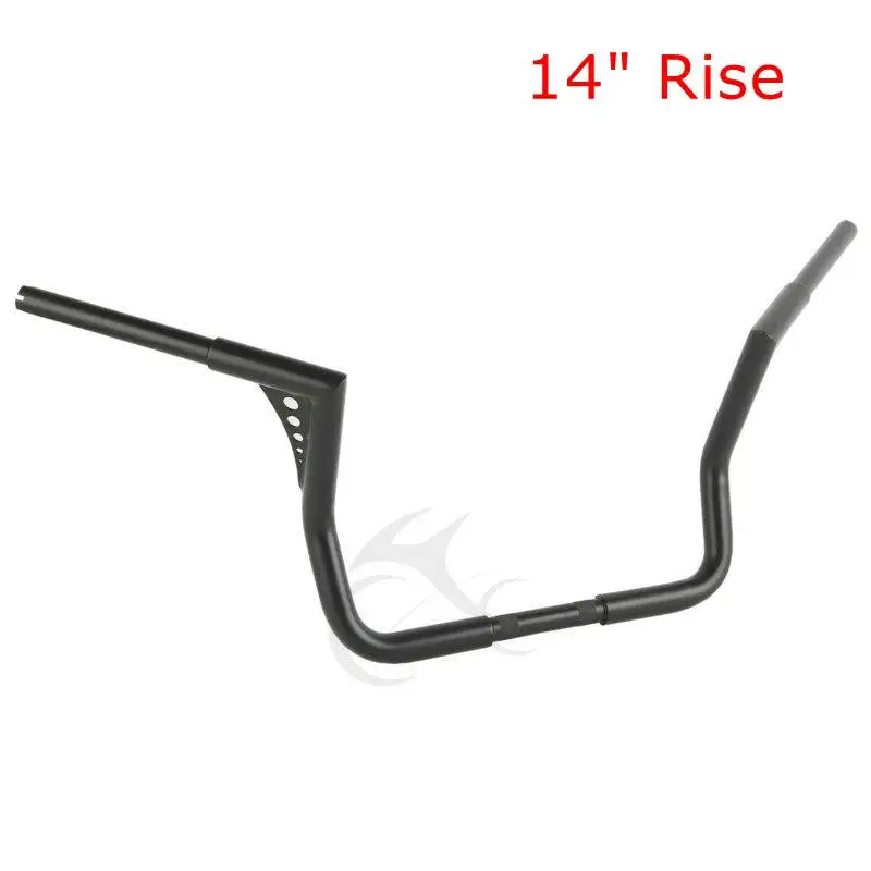 14 Inch Black Мотоцикл 1-1/" 12/14/16/18" Обезьяна Вешалки руль для Harley Touring комоды Упаковщики Road King Electra Street Glide FLHT - Цвет: 14 Inch Black