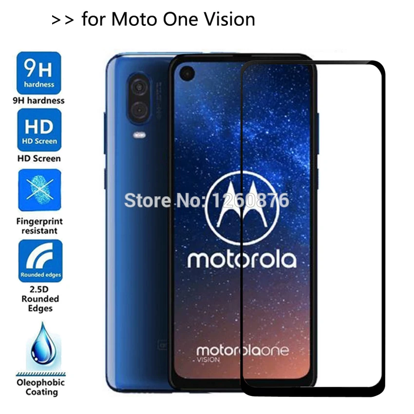 Закаленное стекло 9H для Moto One Vision полная защита экрана Motorola Защитная пленка