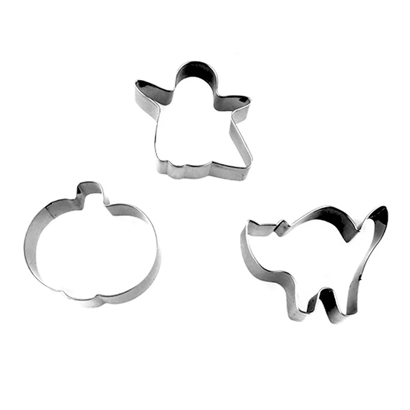 Горячие 3 шт Хэллоуин бисквит плесень кошка Тыква призрак алюминий формы для