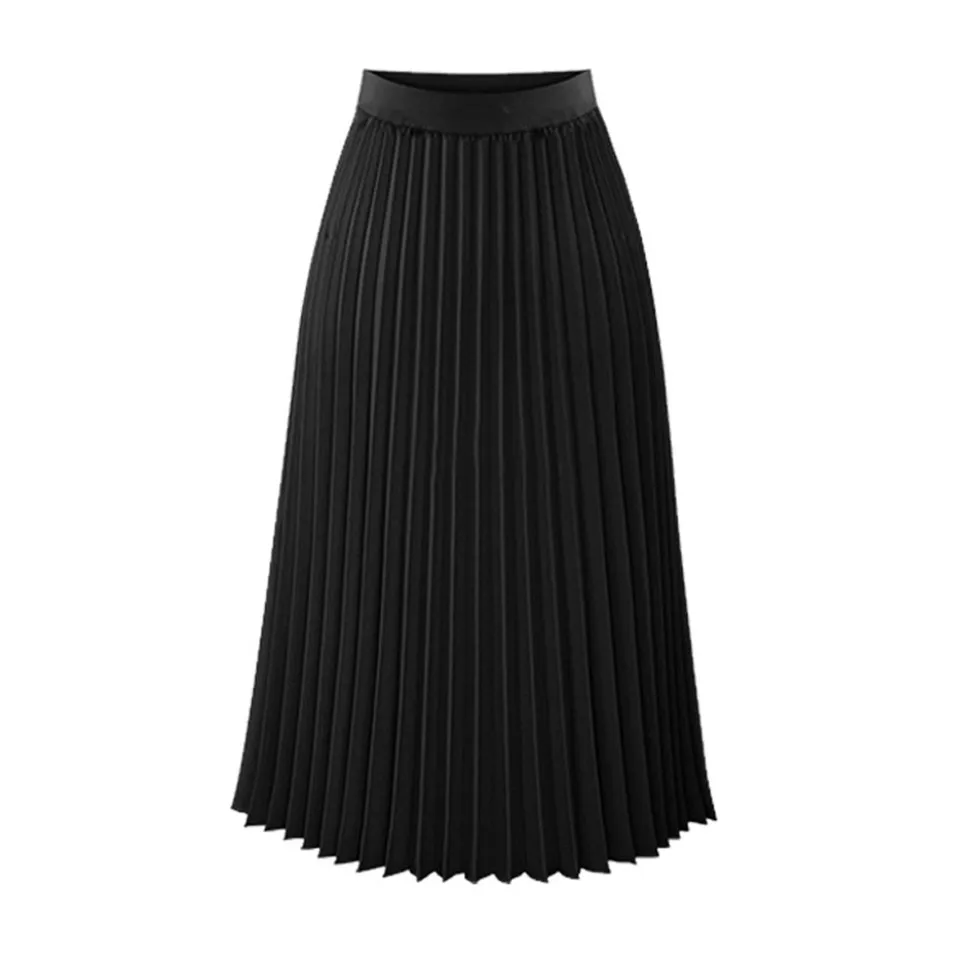 Женская плиссированная юбка в стиле Харадзюку Повседневная белая с высокой