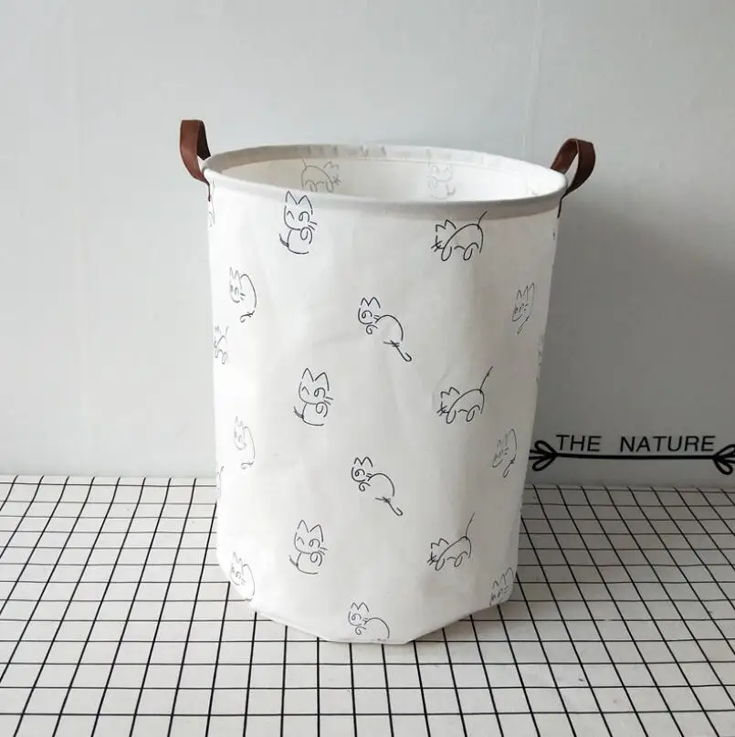 New Cartoon Cat and mouse Waterproof Laundry Hamper Folding Storage Baskets Home decoration barrel kids toy organizer bucket | Дом и сад