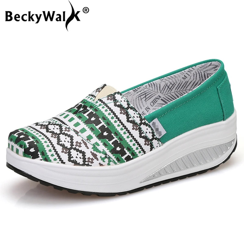 Лоферы BeckyWalk женские парусиновая обувь для прогулок без застежки удобные